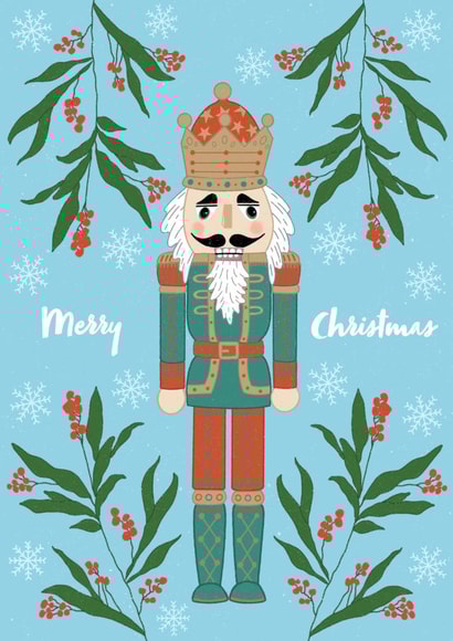 Nutcracker Christmas Greetings Card created by Chloe Penn Illustration