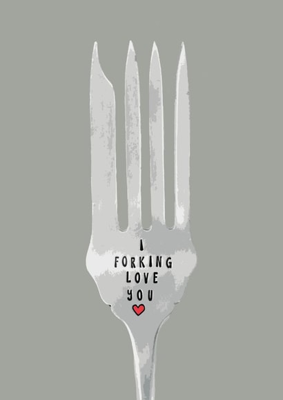 Rude anniversary card-illustration-I Forking Love You created by Emma Palmer