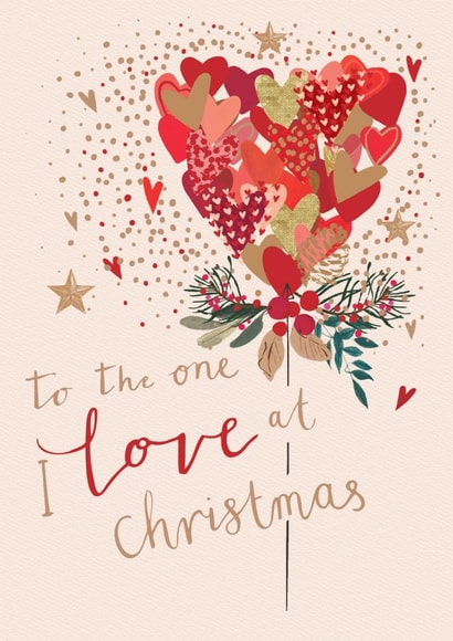 Cute Christmas Card for Significant Other - Heart Balloon - To The One I Love created by Louise Tiler