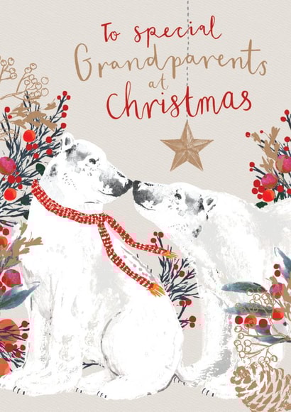 Cute Christm Card for Grandparents - Polar Bear Couple - To Special Grandparents created by Louise Tiler