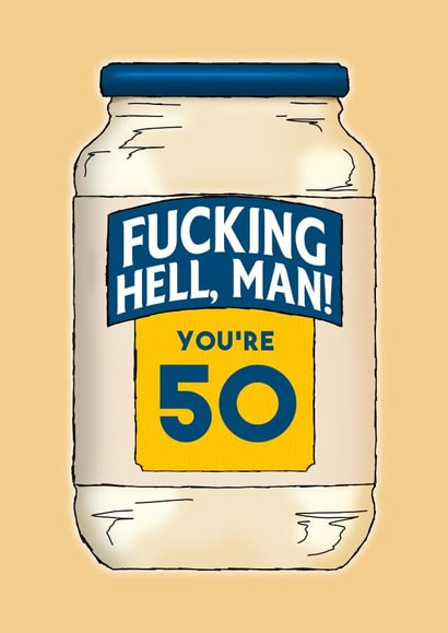 Fucking HellMan 50th Birthday Card created by NotNiceThings
