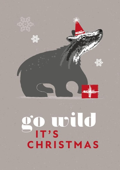 Cute Christmas Card for an animal lover - Badgers created by X, Y & Z Design