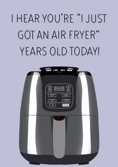 Funny birthday card - air fryer created by @alexcliffyart