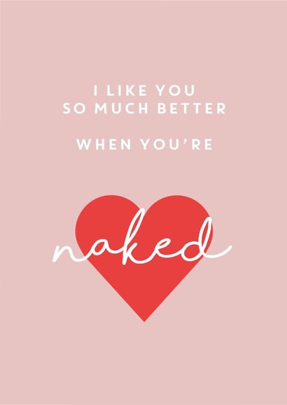 Cheeky Adult Valentine's or Anniversary Card For Significant Other - Naked created by Bumble & Tinks