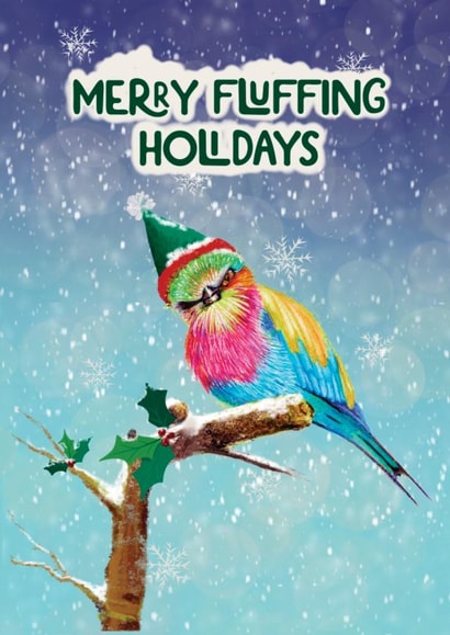 Merry Fluffing Holidays - bah humbug Christmas angry bird created by Bonnita Moaby