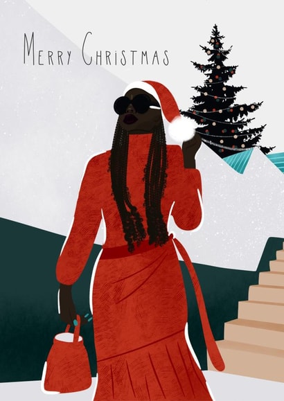 Merry Christmas - Black woman created by BYBAMBY