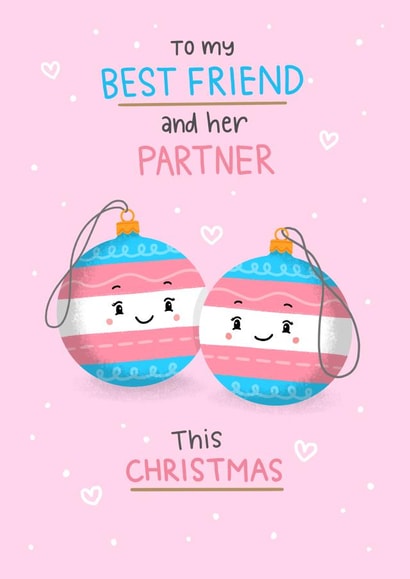 Transexual Best friend and partner baubles created by Blue Kiwi Design