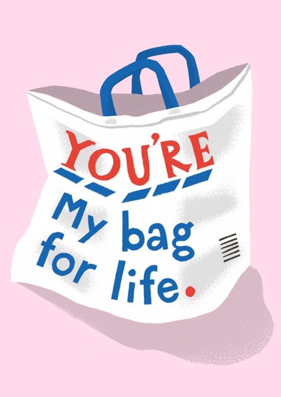Cute, Funny Valentine - You're My Bag For Life - Value plastic shopping bag created by @AimeeStevens.Design