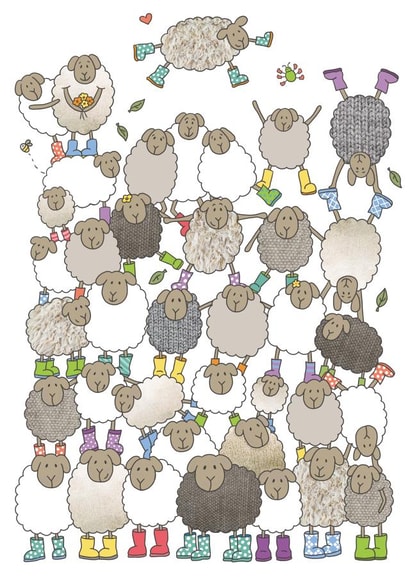 Happy Birthday Thank You Think of You Sheep Party for Him for Her for Friend created by FELLTARN