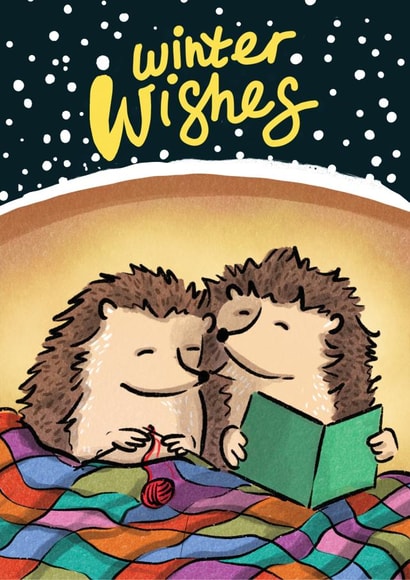 Cute Christmas Hedgehog card - Winter Wishes created by Cake and Crayons