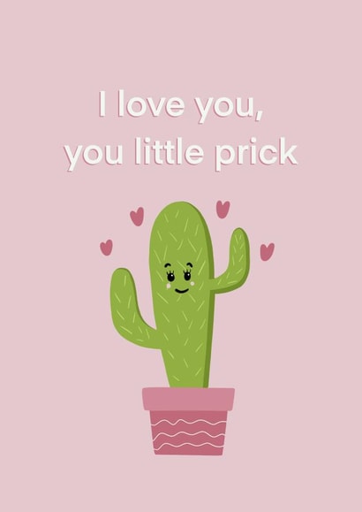 Funny Valentine’s Day card with cactus and joke created by Sage Studio