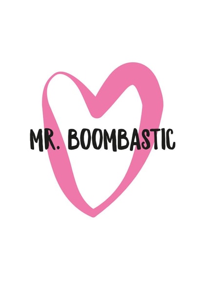 Cute music inspired Valentines Day Card for Significant Other - Mr. Boombastic created by New Maroons