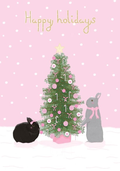 Happy Holiday bunnies created by Hannie Illustrations
