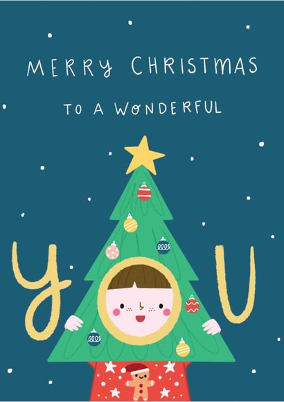 Cute Christmas Card- Merry Christmas to a wonderful you. created by Alicia Cambridge