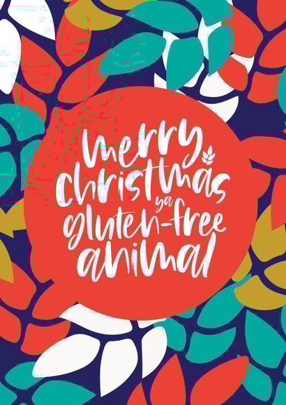 Funny Christmas card for the gluten free or Coeliac in your life. created by Wheats the Matter