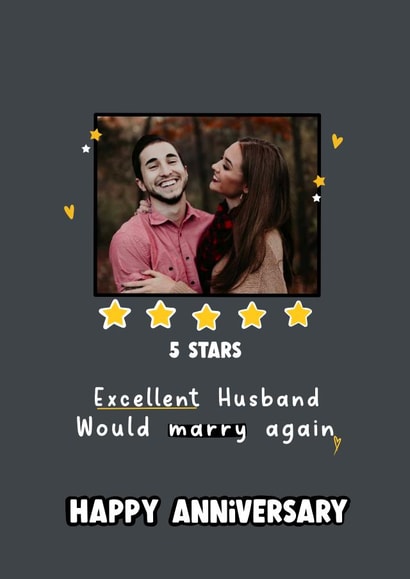 Husband Funny Anniversary Personalised Photo Card 22061 created by LynseyLovez
