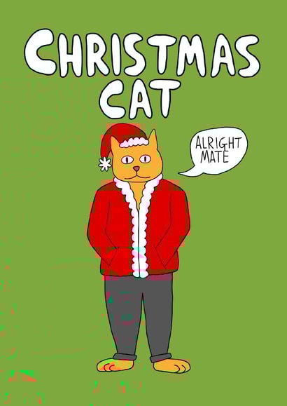 Christmas Cat Alright created by Tom Delves Illustration 
