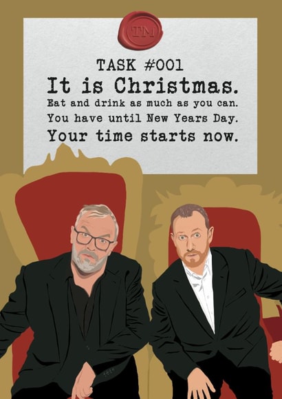 Funny Christmas Card - Taskmaster - Greg Davis created by AbiGoLucky
