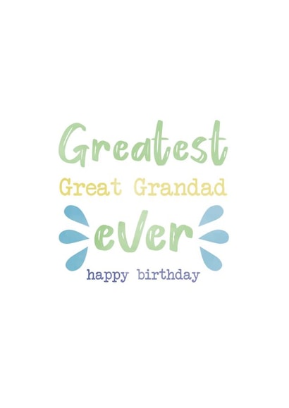 Best Great Grandad birthday card created by Loopy Creative