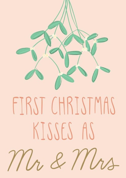 First Christmas card for husband and wife - Mr and Mrs - Couple’s 1st Christmas created by Designs by Louise