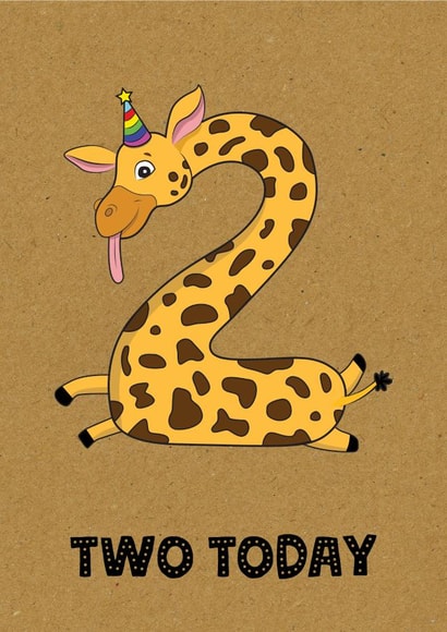 KIDS AGE 2 GIRAFFE BIRTHDAY CARD created by TACHE