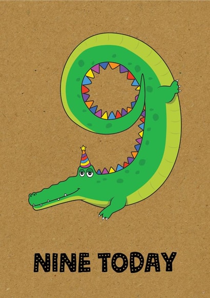 KIDS AGE 9 CROCODILE BIRTHDAY CARD created by TACHE