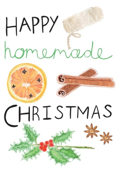 A meaningful Eco Friendly Christmas Card - 'Happy Homemade Christmas. created by ROSE + DAFF