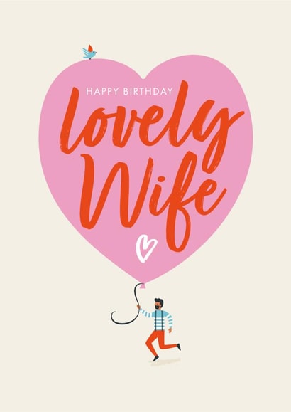 Cute Birthday Card for your Lovely Wife created by Sharon Armstrong Creative