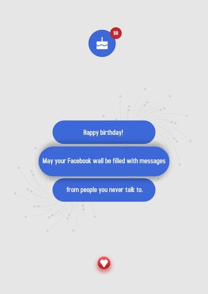 funny birthday card for Facebook best friend who turned18. created by omar elmoudden