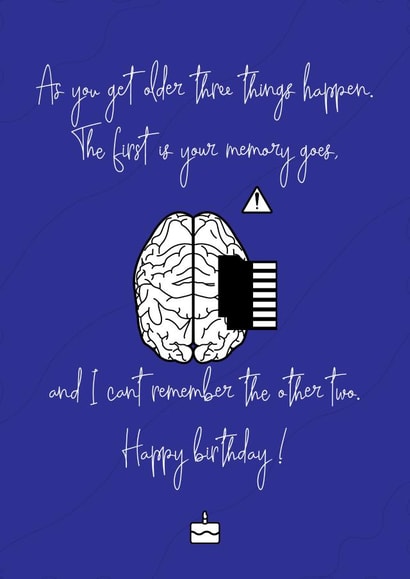 funny birthday Card For favorite person, even if i lost memory ill remember you. created by omar elmoudden