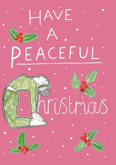 A Yoga and Nature Themed Christmas Card - 'Have a Peaceful Christmas' created by ROSE + DAFF