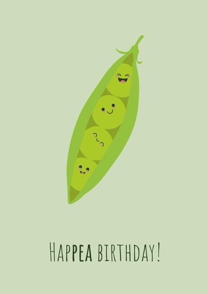 Cute pea pun birthday card created by DoodleDee