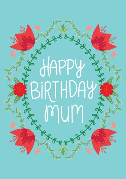 Pretty Happy Birthday Card For Mum With Flowers created by Fox Card Co