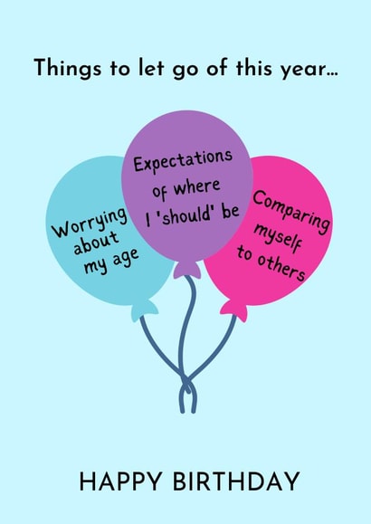 Cute Happy Birthday Card For Her –&nbsp;Letting Go Balloons created by Nadia Mendoza