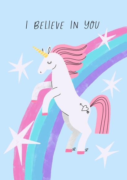 Inspirational card with unicorn. created by Anastasia Ultramarin