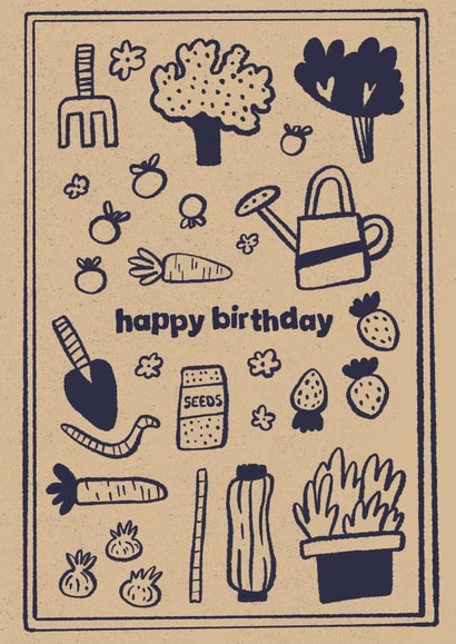 Gardening Birthday card - for Allotment or Vegetable patch owner created by Vicky Hughes
