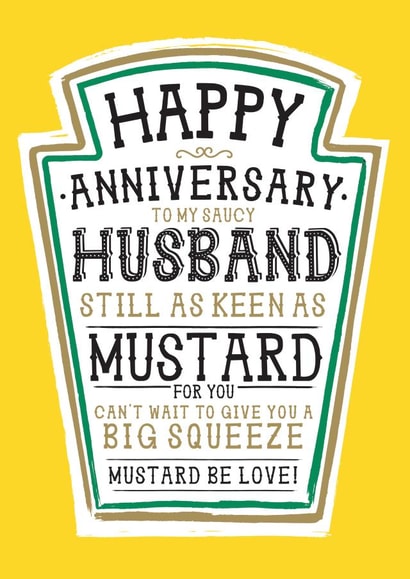 Funny Husband Anniversary Card, Happy Anniversary - Heinz Mustard. created by  la la la     Designs