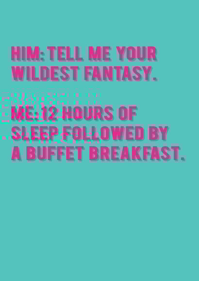 Colourful Humour Card - Wildest Fantasy created by Redback Cards