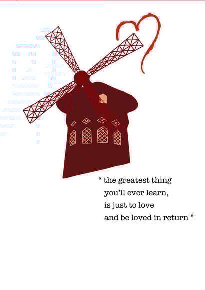 Valentines card for your significant other - pop culture Moulin Rouge inspired. created by Cooper290