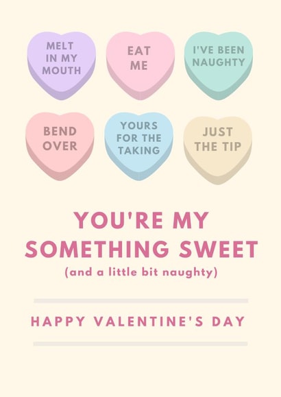 Cheeky Love Hearts Valentine's Card - Something Sweet and a Little Bit Naughty created by Cujo Creations