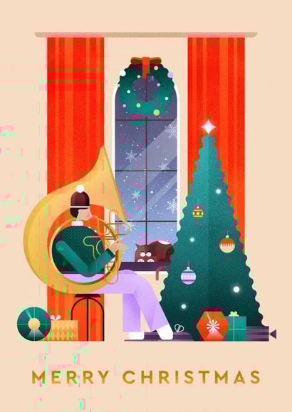 Cute Merry Christmas card created by Tanya Korniichuk