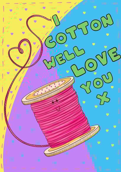 A fun and colourful cotton anniversary card to make your partner smile. created by Peach Nut Studio