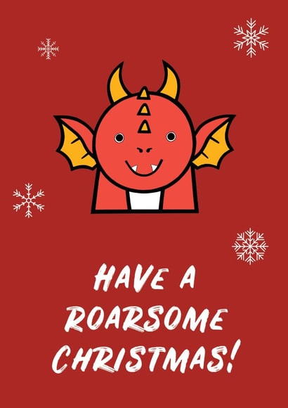Blaze the Dragon Christmas Card created by Roarsome