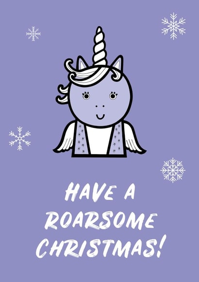 Sparkle the Unicorn Christmas Card created by Roarsome