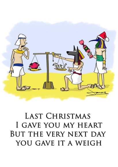 Last Christmas - A cartoon card for a history buff and/or wham fan created by James Mellor
