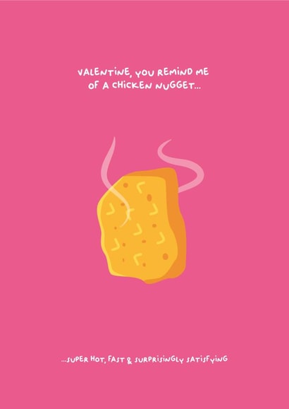 Funny Valentine's Card - You remind me of a chicken nugget created by PaperJam Print Co.