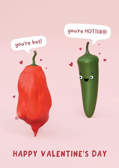 You're Hot! Cute Valentine's Card - Chillis created by Fliss Muir