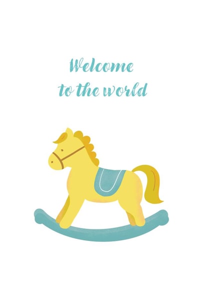 Welcome to the World New Baby Greeting Card created by Sandy Chiu Studio