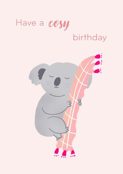 Have a Cosy Birthday Koala Greeting Card created by Sandy Chiu Studio