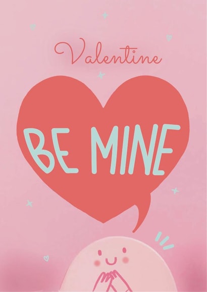 Cute Kawaii Valentine Card with Heart created by Deborah Woodthorpe Illustration